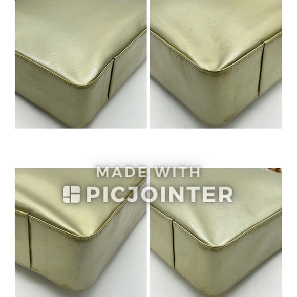 Auth Louis Vuitton  Monogram Vernis Gris Columbus M91028 Tote Bag GUC - Picture 8 of 17